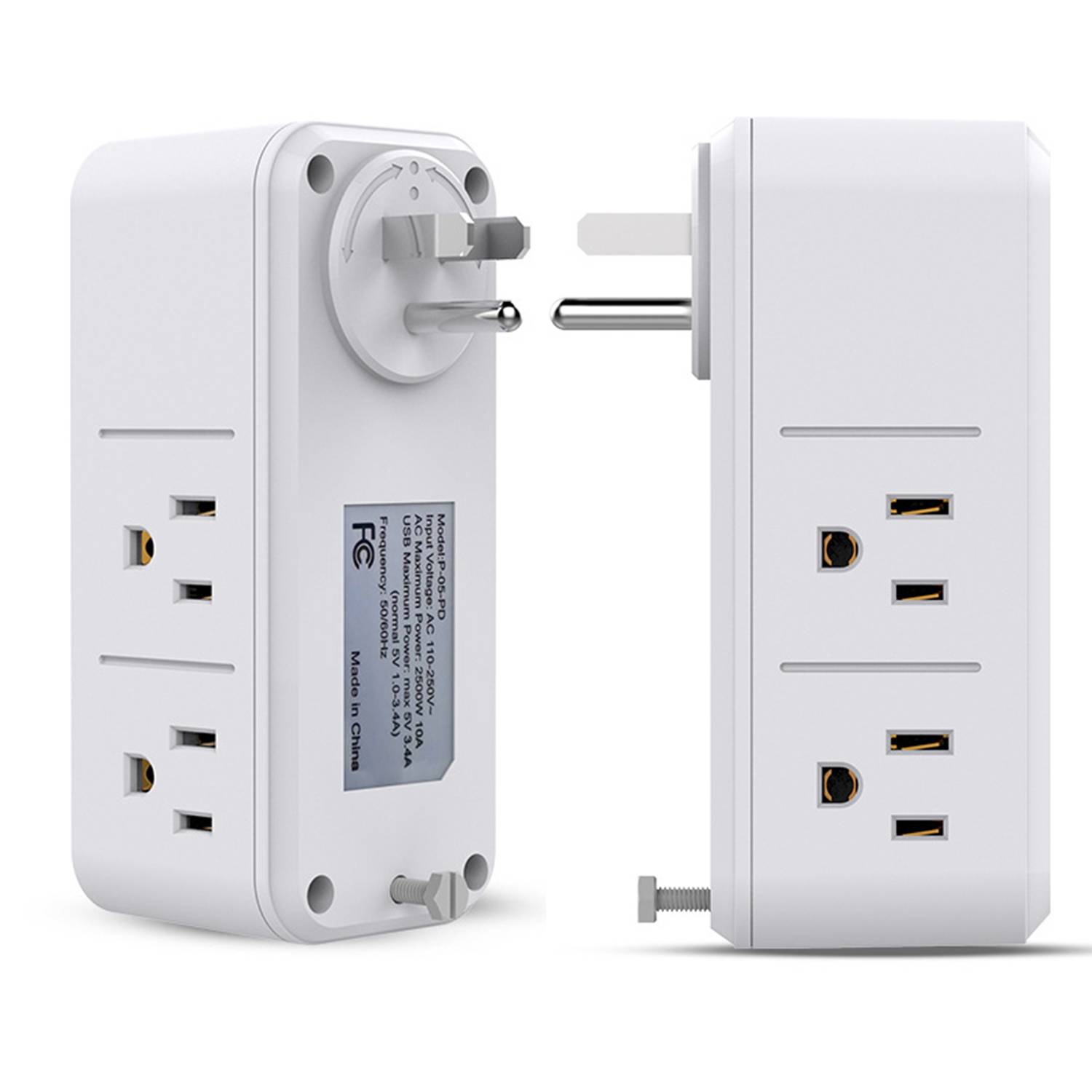 Rotatable USB Multi Plug Outlet Extender Socket Patch Board 3
