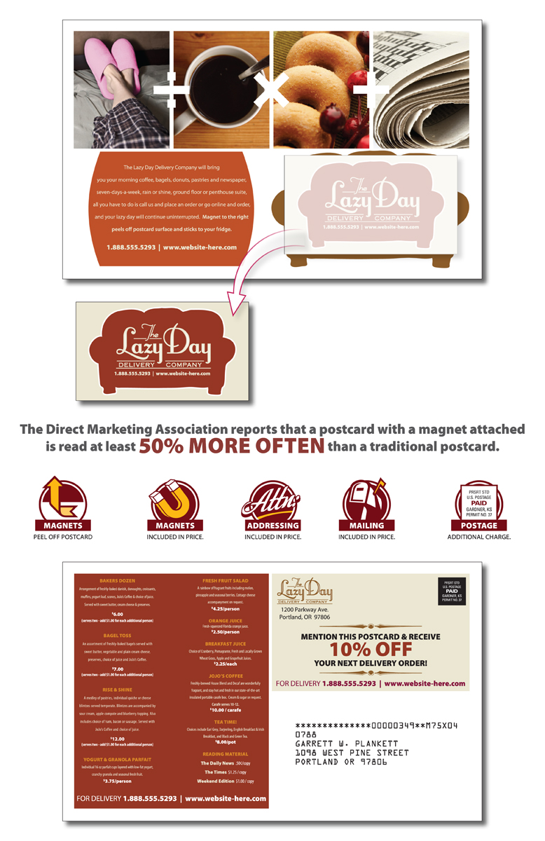 Delivery Magna-Peel Postcard (8.5x5.25) with Business Card Magnet (3.5x2) 2