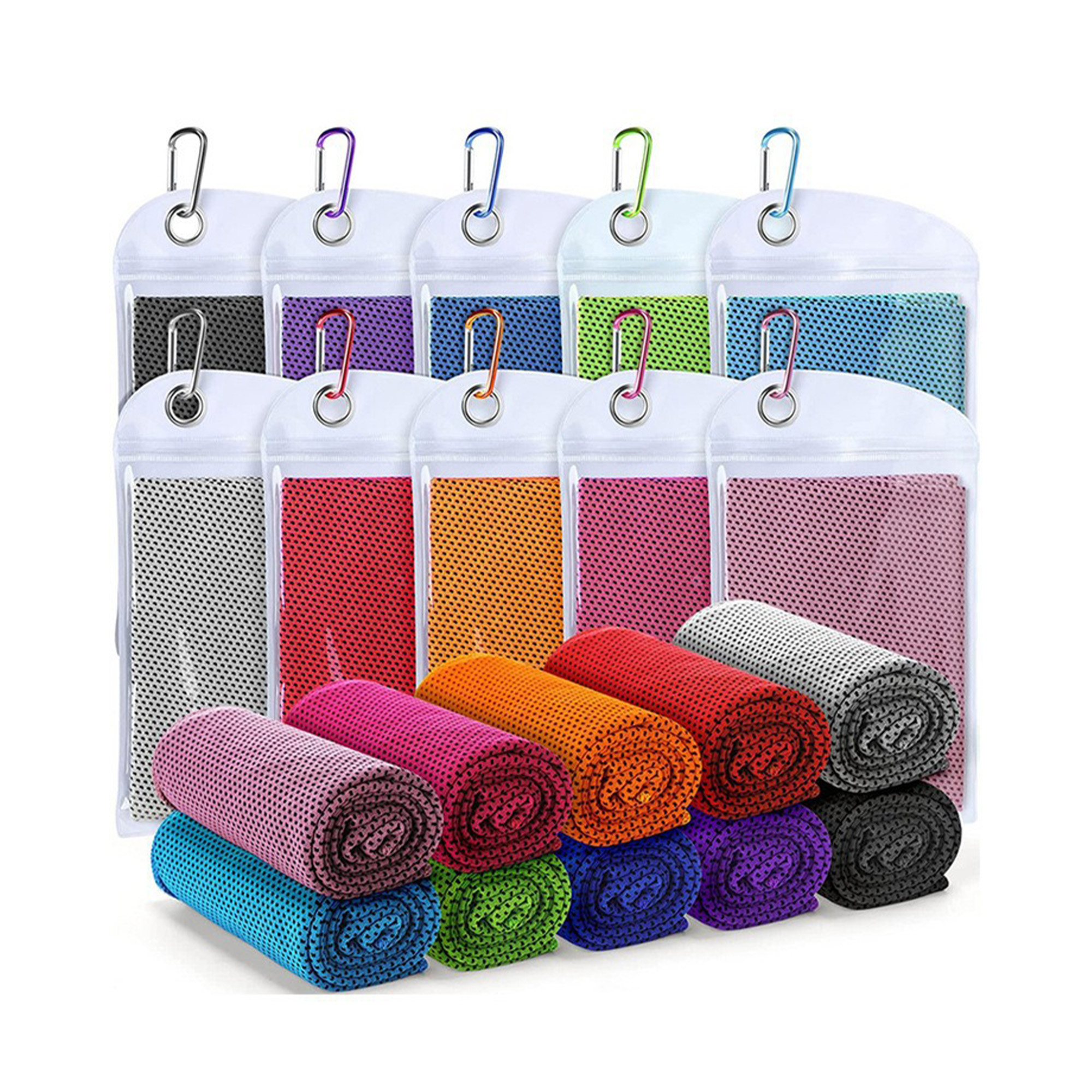 39.37"x11.81" Cooling Towel With Climbing Bag 1