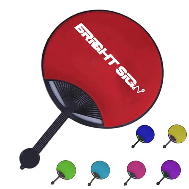Round Plastic Advertising Hand Fan 1