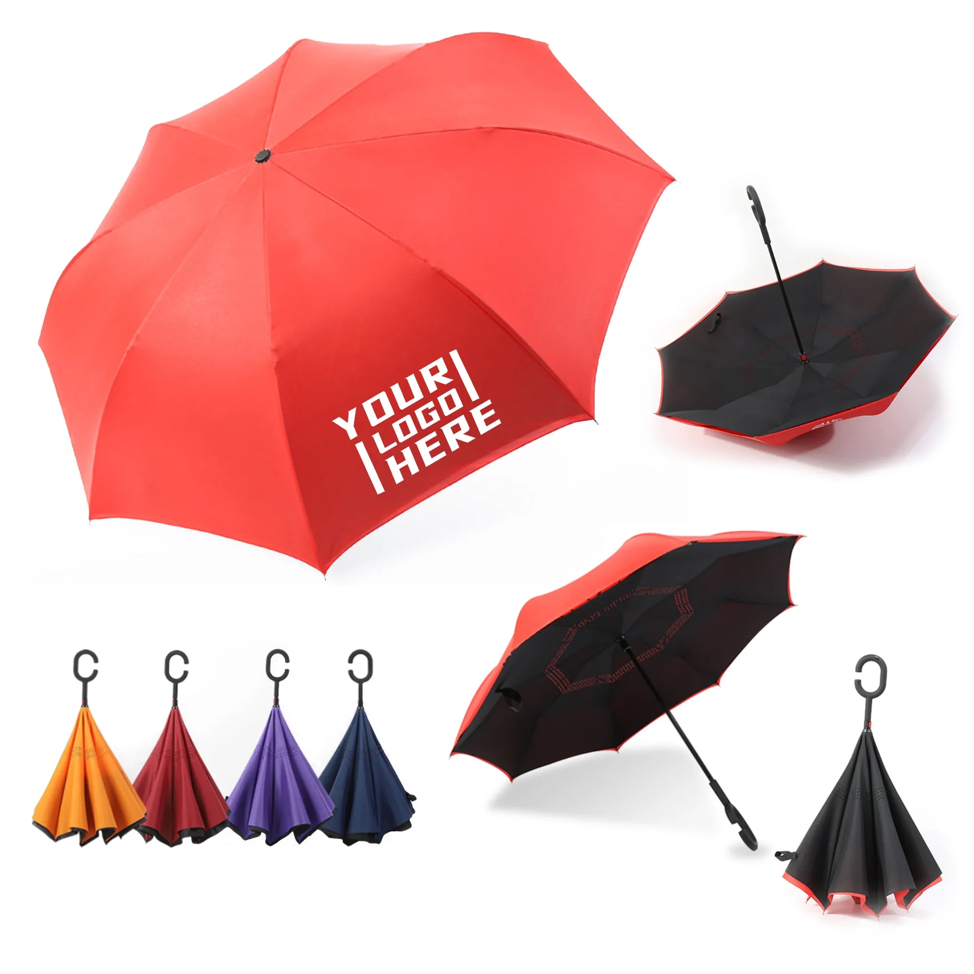Inverted Umbrella With C-Shape Handle 1