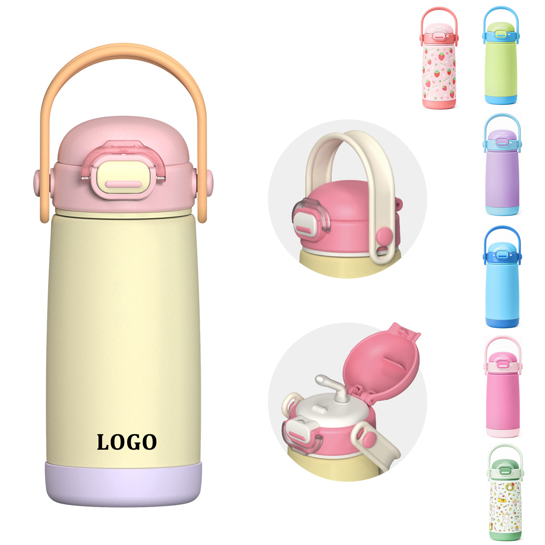 Kids Insulated Straw Water Bottle with Handle 4