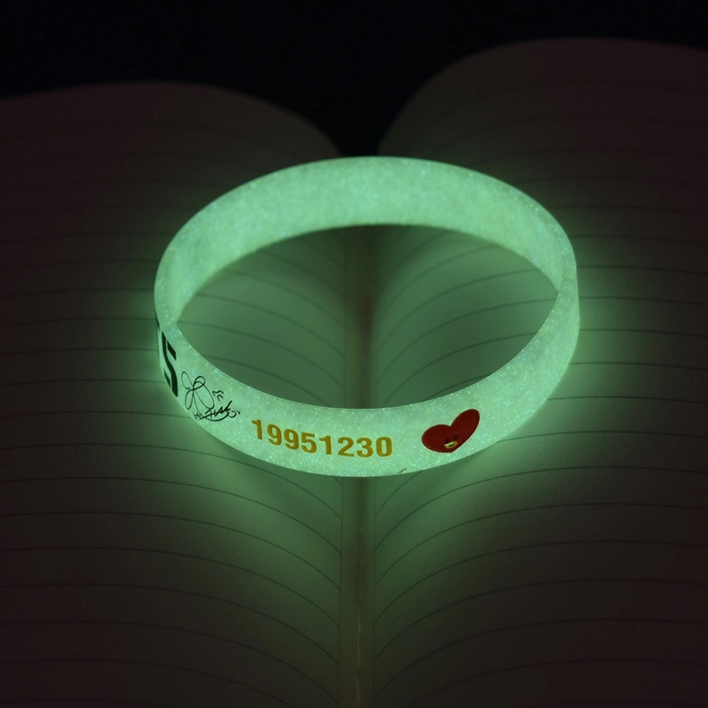 1/2" Glowing printing silicone bracelet wristbands 8
