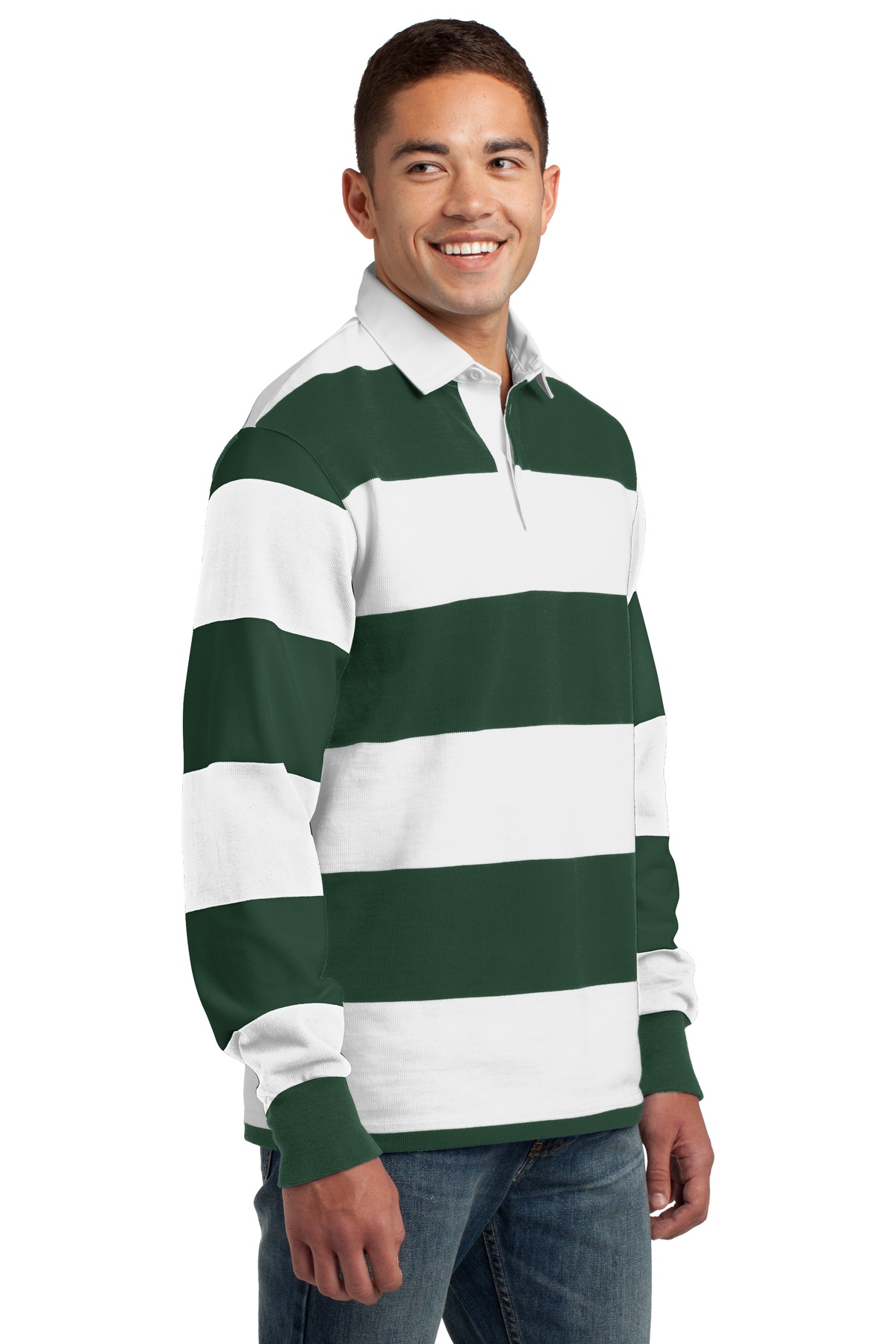 Sport-Tek Classic Long Sleeve Rugby Polo. ST301 2