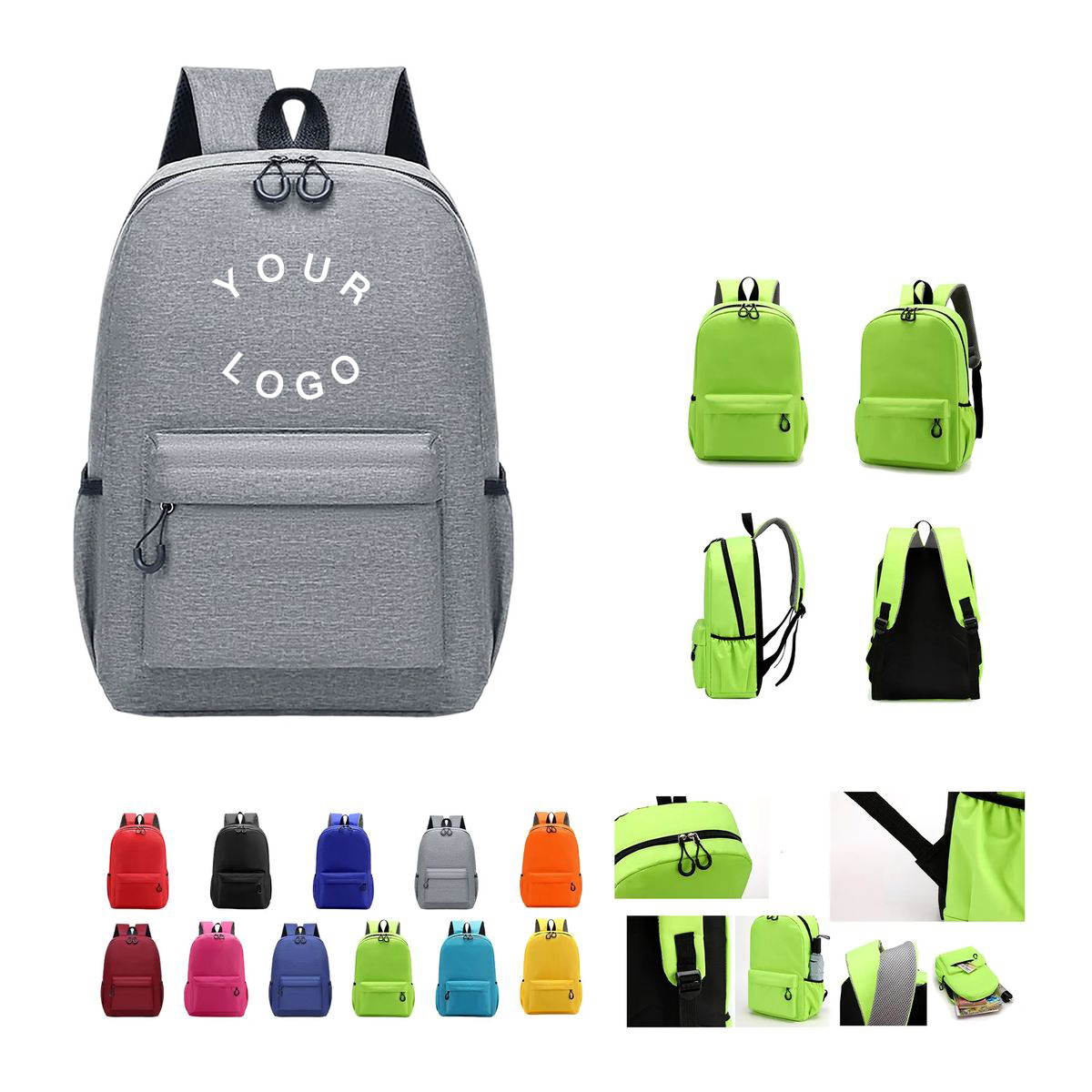 13.8 Inch Children's Backpack with 600D Oxford Fabric 7