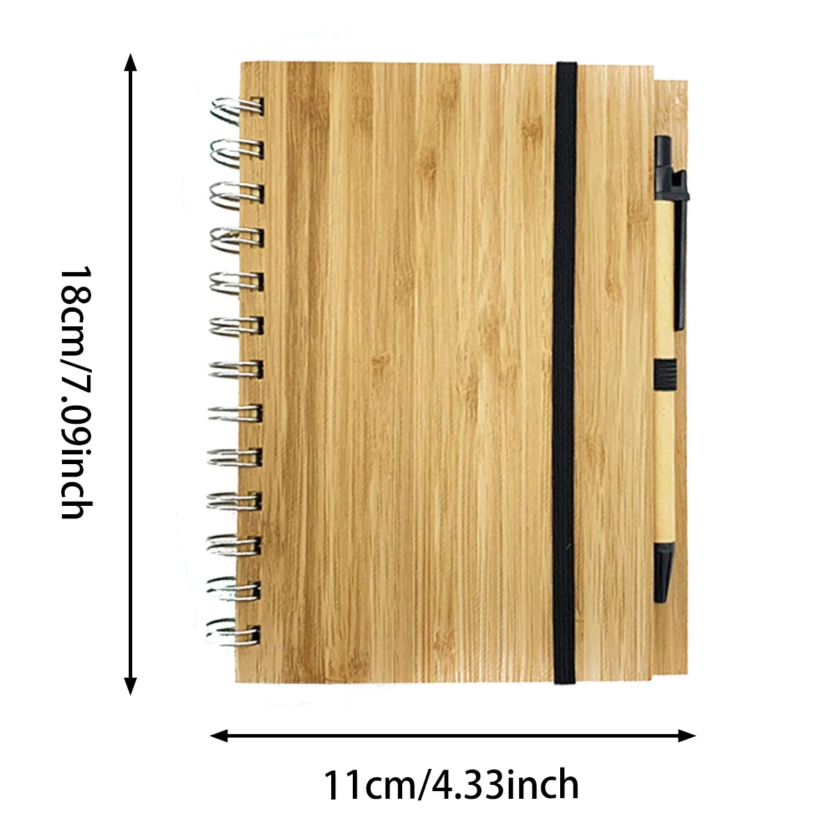 A5 Eco-Friendly Bamboo Notebook With Spiral Binding & Pen 5