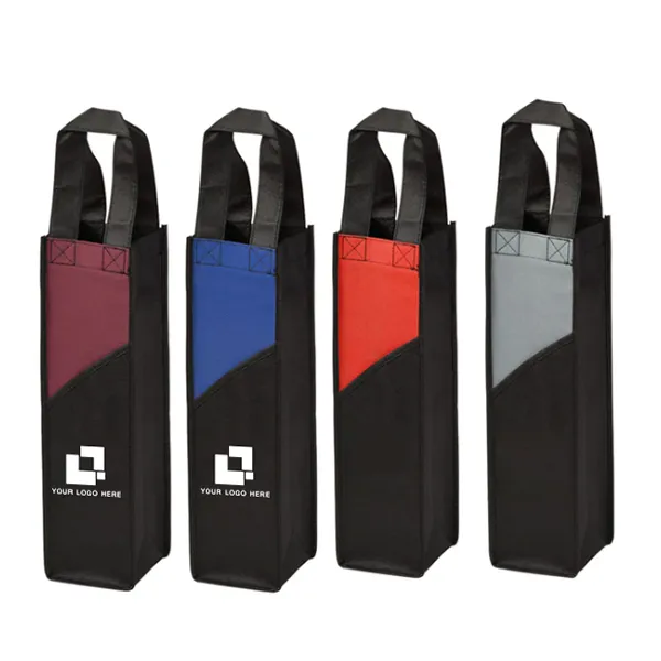 Customizable Single Bottle Non-Woven Wine Tote 2