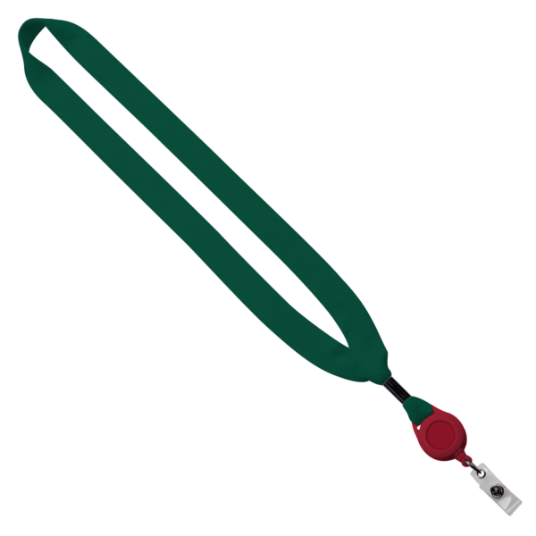 3/4" Cotton Lanyard with Metal Crimp & Retractable Badge Reel 238