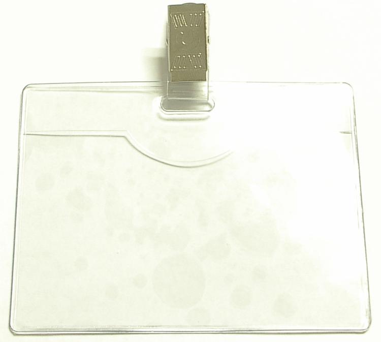 Clear horizontal vinyl badge holder