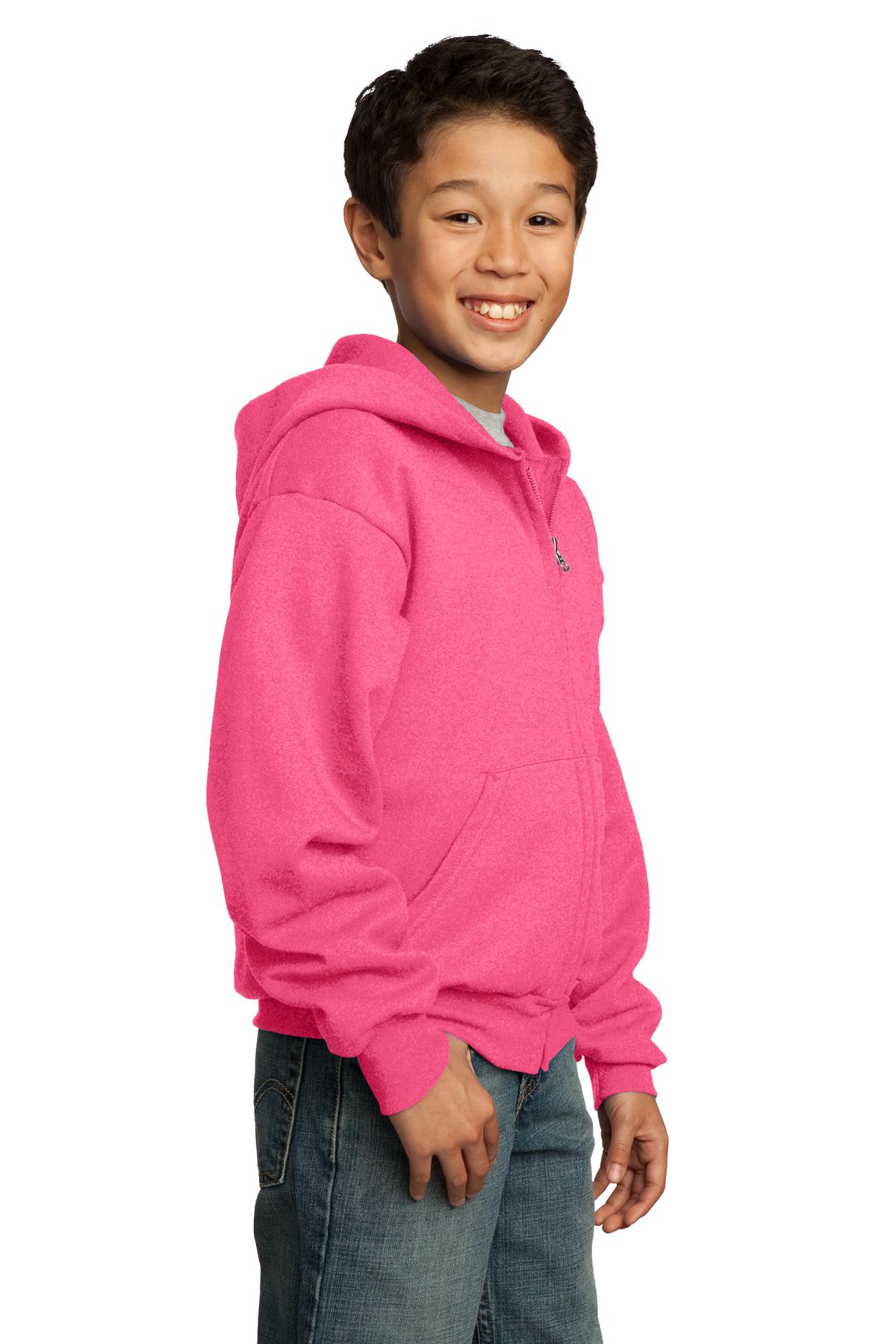 Port & Company® Youth Core Fleece Full-Zip Hooded Sweatshirt 129