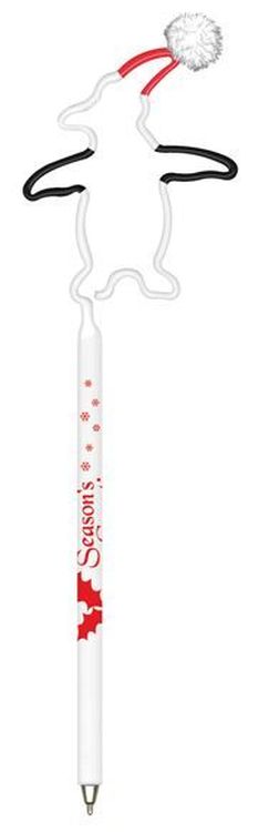 Penguin with Santa Hat Multi-Color Inkbend Standard, Bent Pen