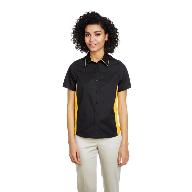 Harriton Ladies' Flash IL Colorblock Short Sleeve Shirt 10