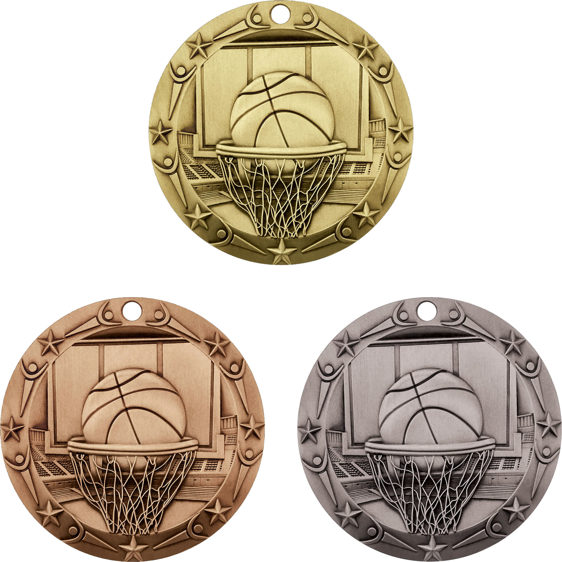 Stock World Class Sports & Academic Medals: Basketball