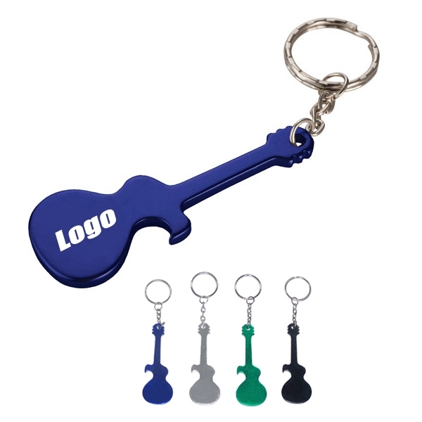 Guitar Shaped Bottle Opener with Keychain 1