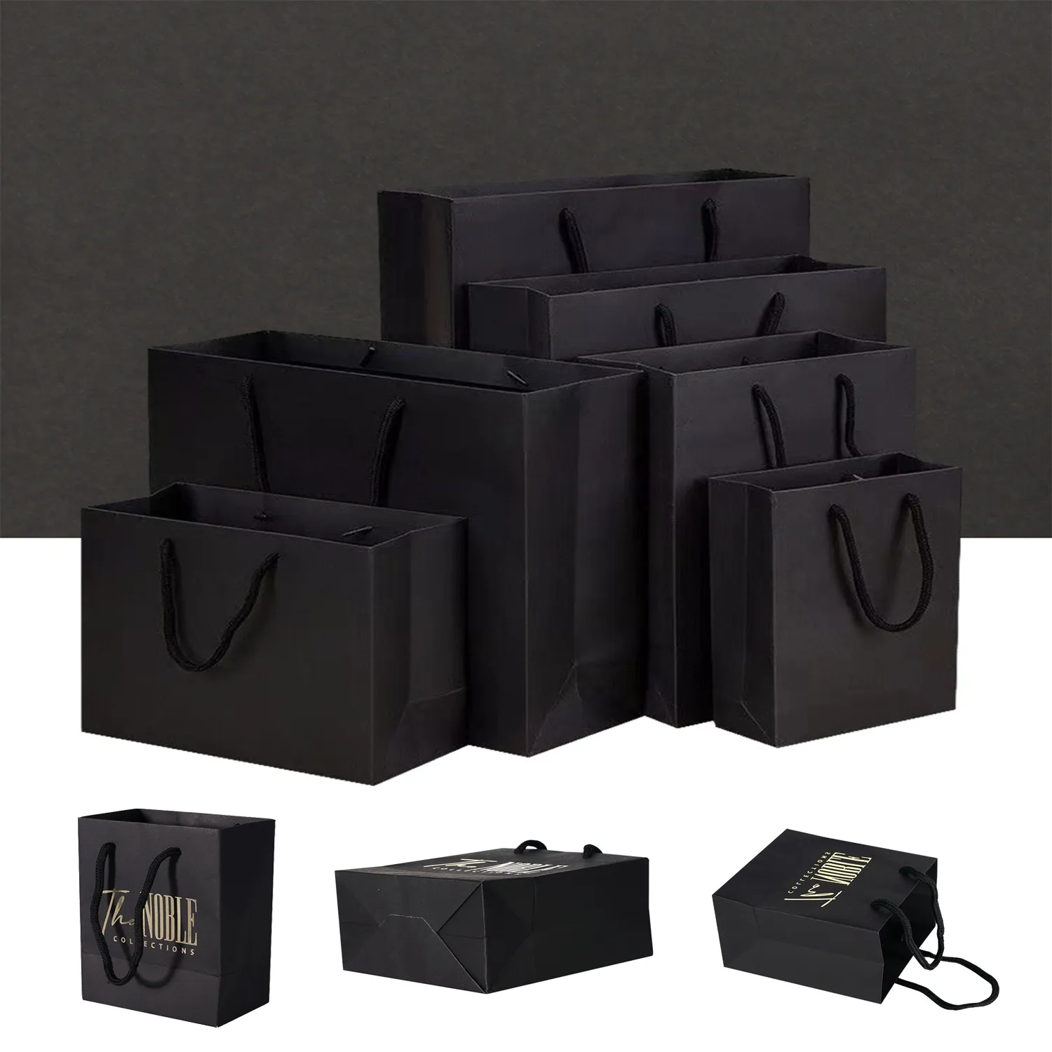 Custom Black Kraft Paper Bag 5