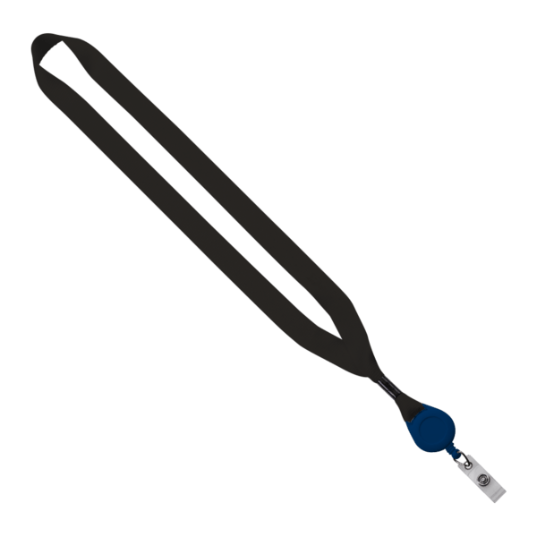 3/4" Polyester Lanyard with Metal Crimp & Retractable Badge Reel 414