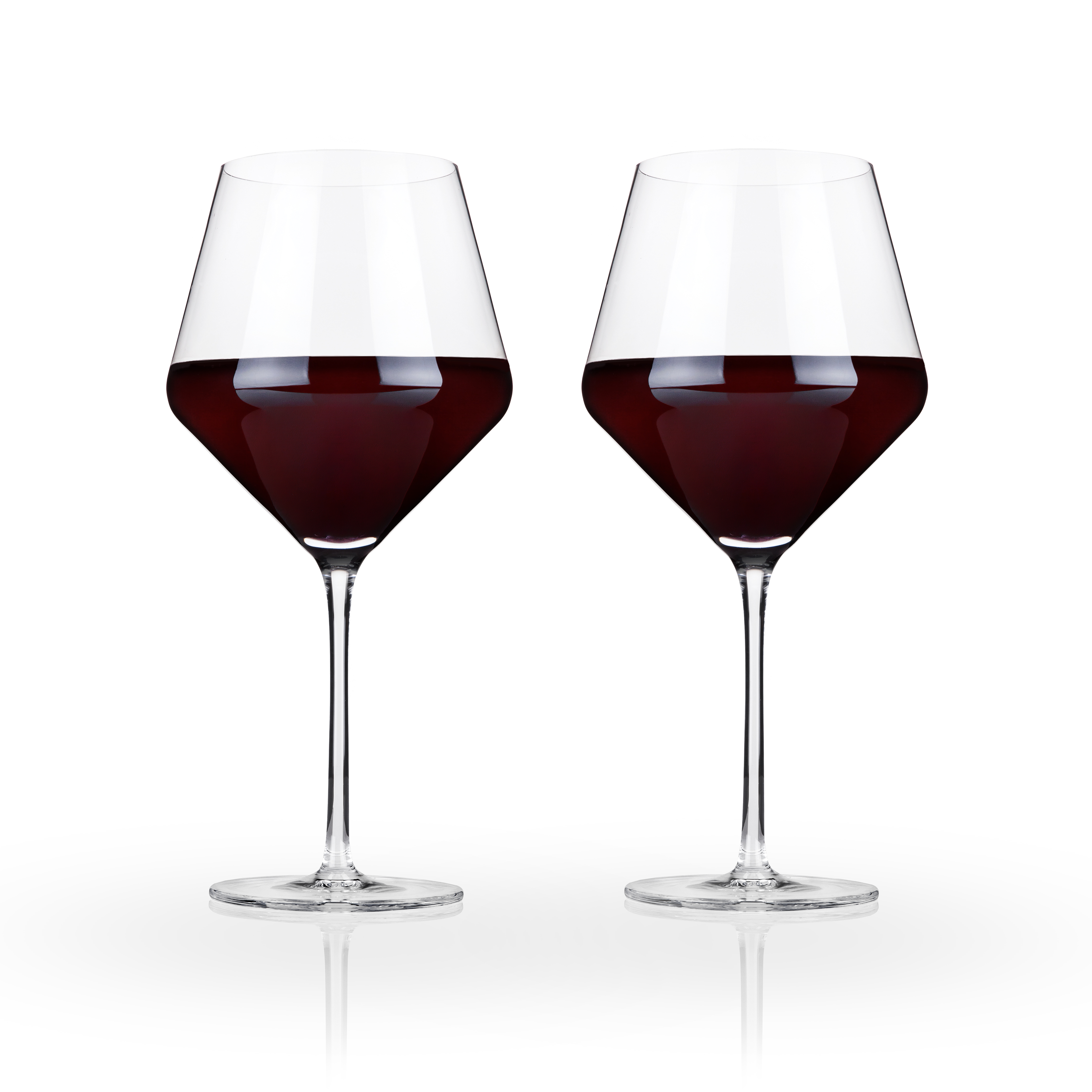Viski® Raye Angled Crystal Burgundy Glass, set of 2 5