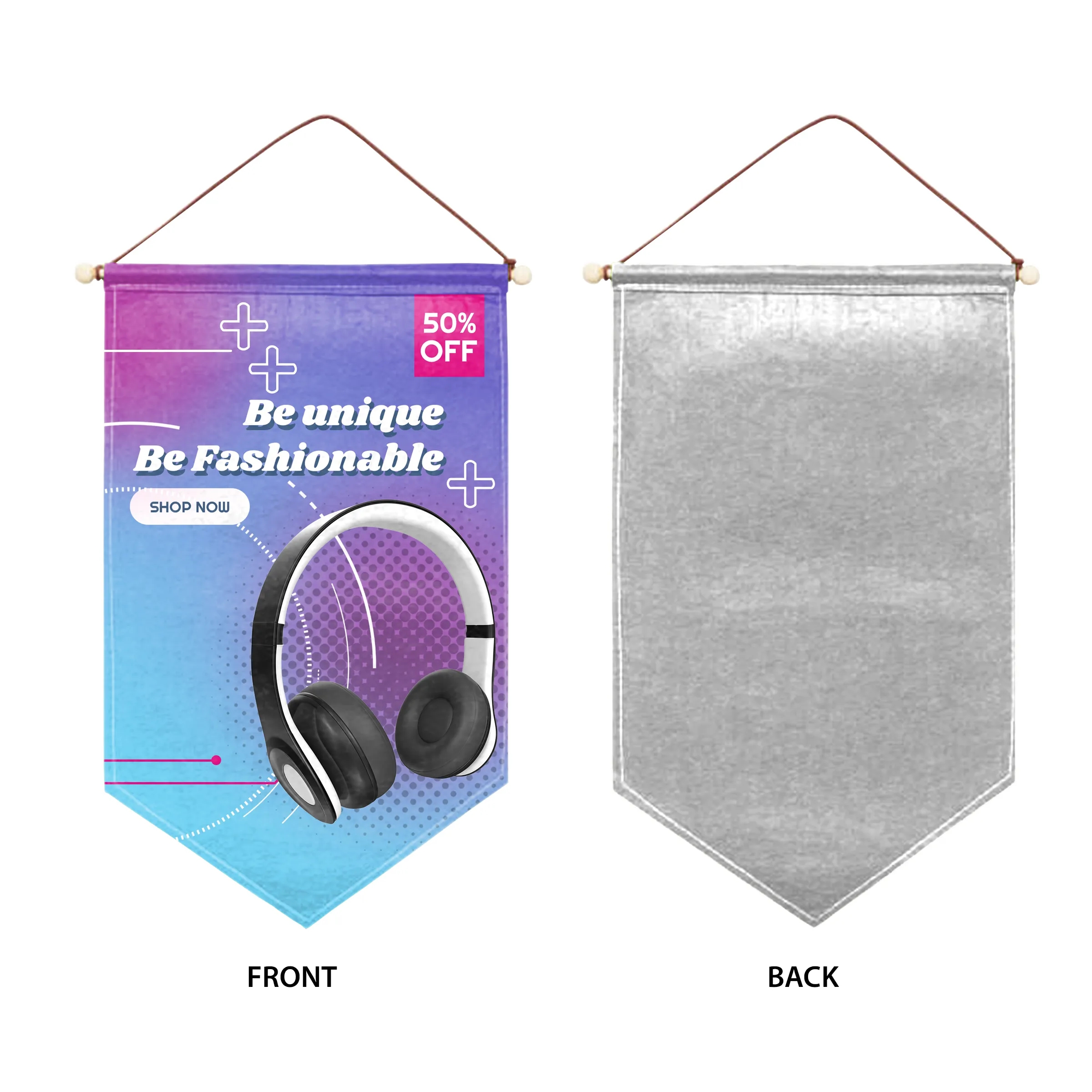 12"x18" Custom Felt Hanging Banner - Solid Back 5