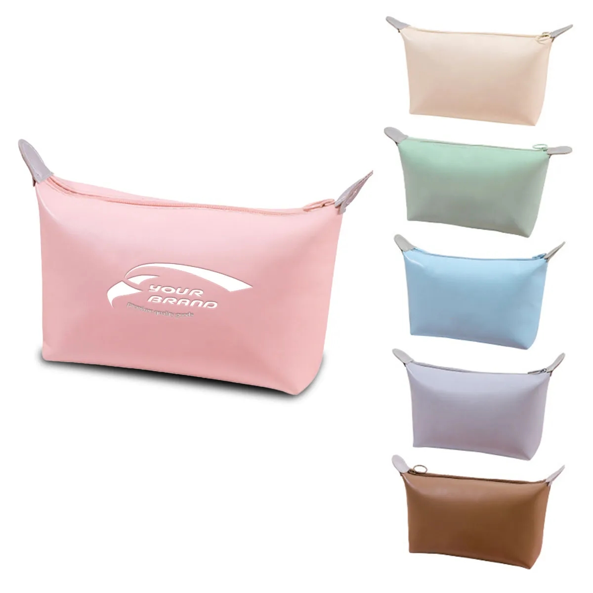 Waterproof Zipper Leatherette Pencil Case Cosmetic Pouch 2