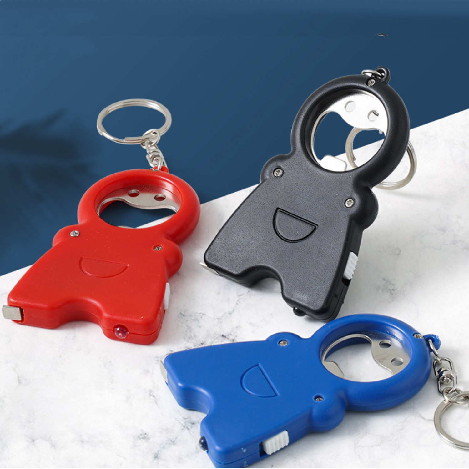 Keychain Tool with Tape Measure, Flashlight & Bottle Opener 3