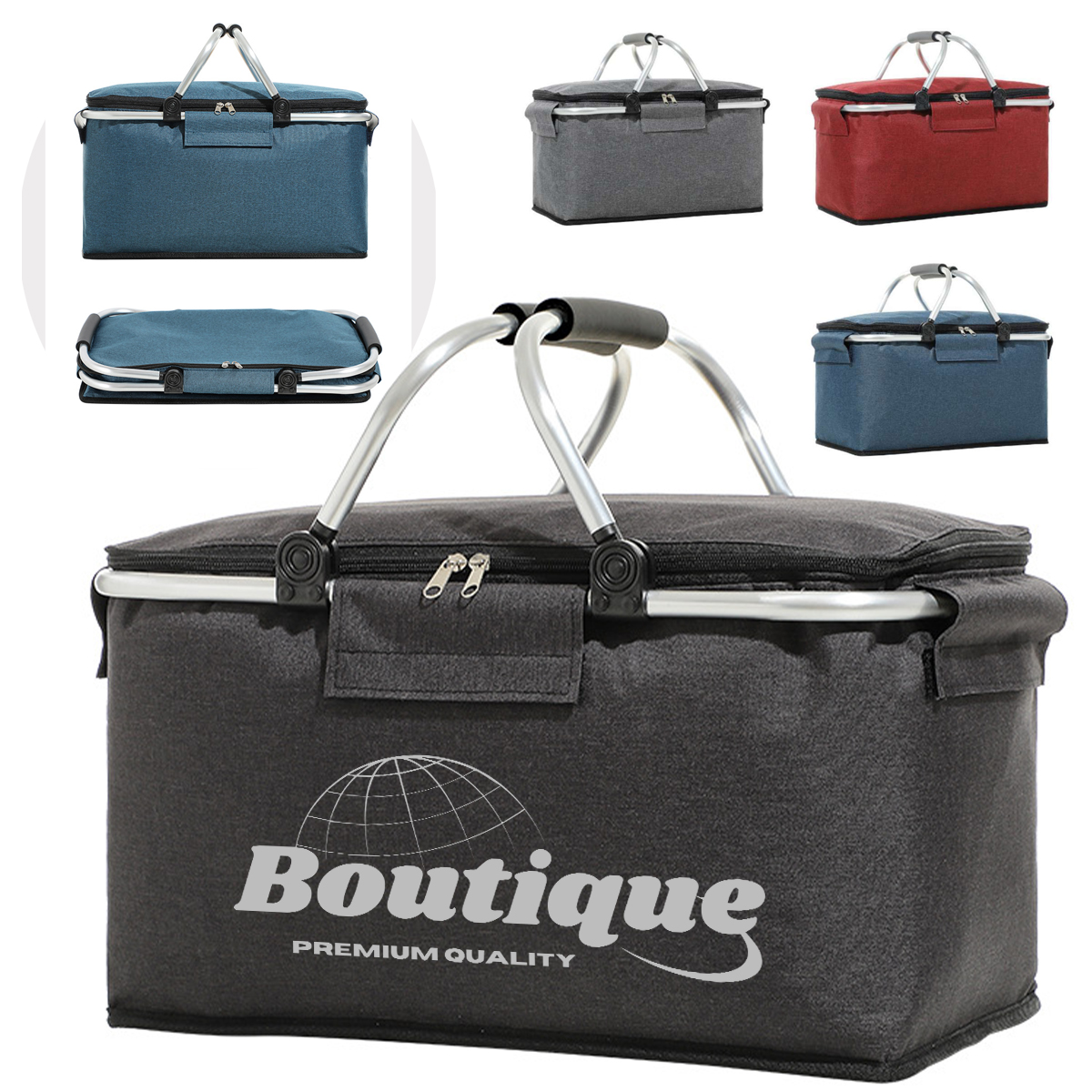 Collapsible Insulated Picnic Basket for Outdoor Travel 2