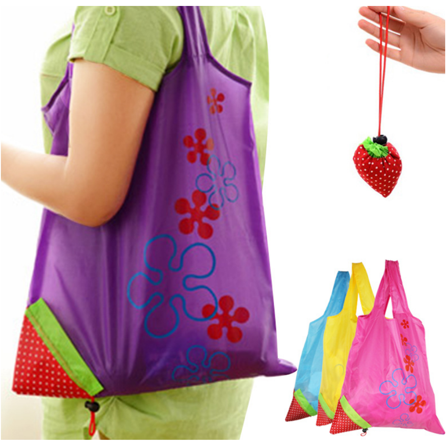 Foldable Strawberry Tote Bag 2