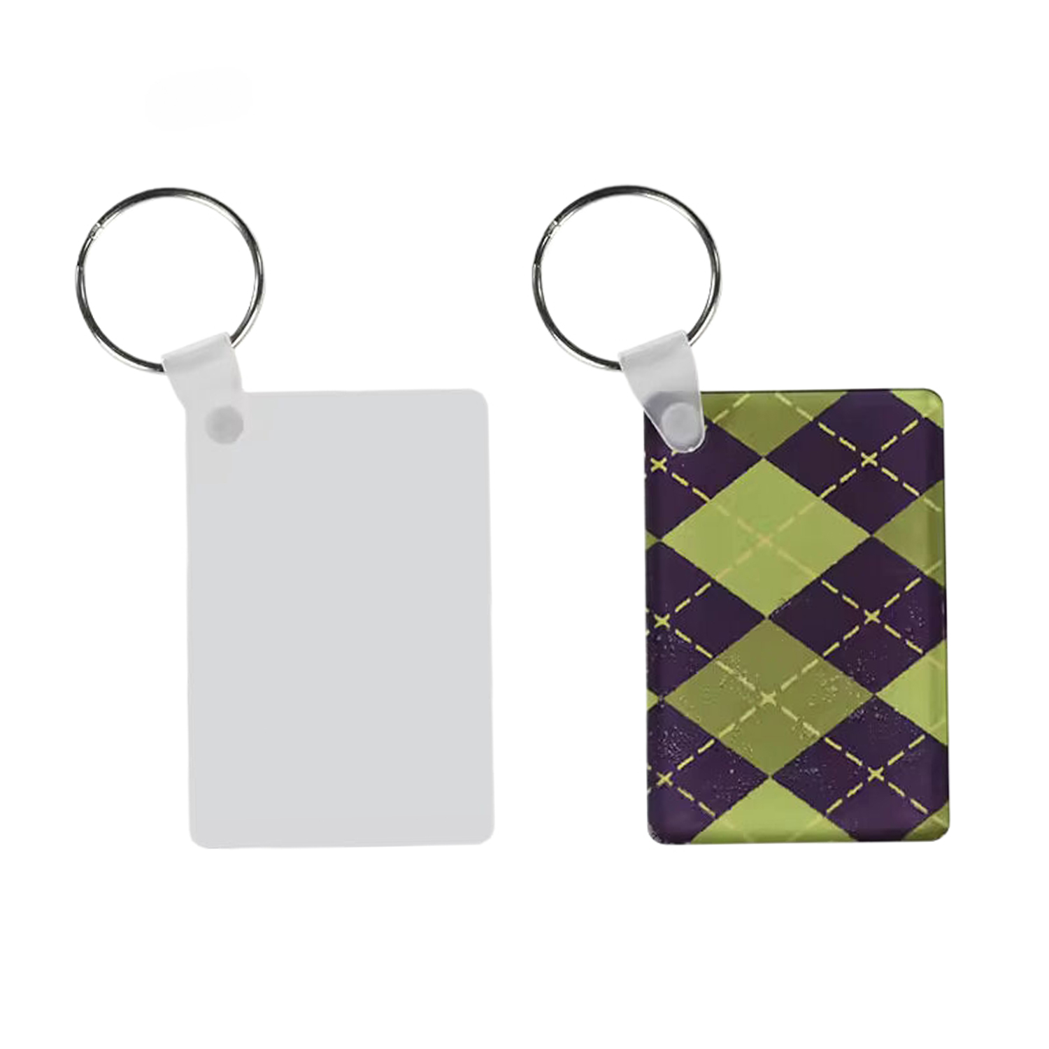 Rectangle Shape MDF Keychain 2