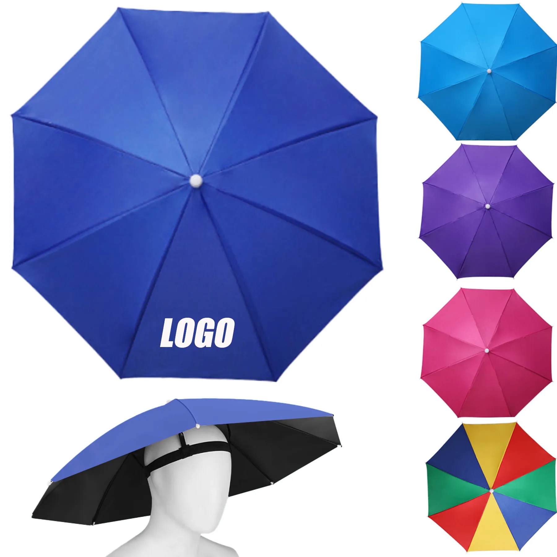 Head Umbrella Hat Summer Popular Sun With Elastic Band 1