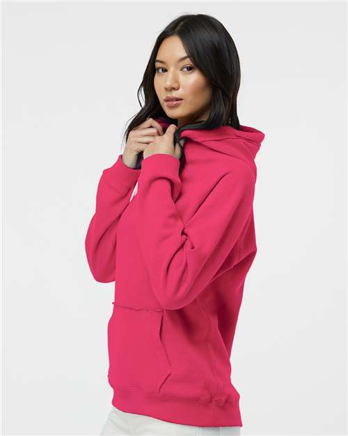 Women's Sueded V-Neck Hooded Sweatshirt - 8836 1