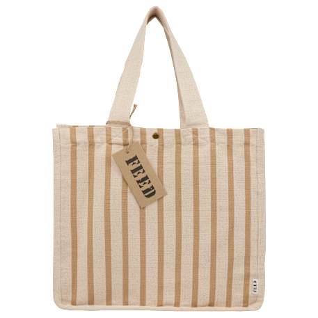 FEED Cotton and Jute Striped Tote 22