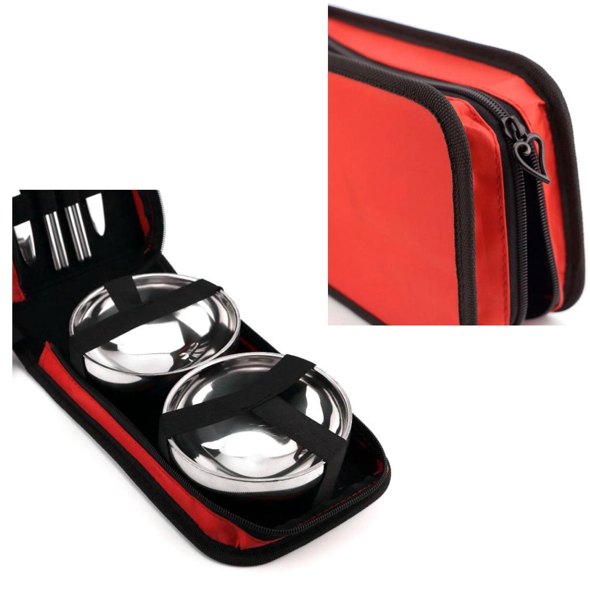 Outdoor Stainless Utensils Picnic Bag Camping Tableware Kit 6