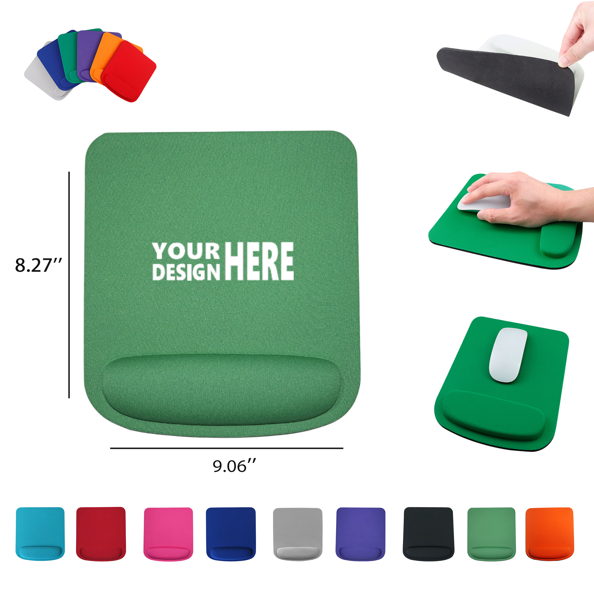 Square Silicone Ergonomic Non-Slip Office Mousepad 3