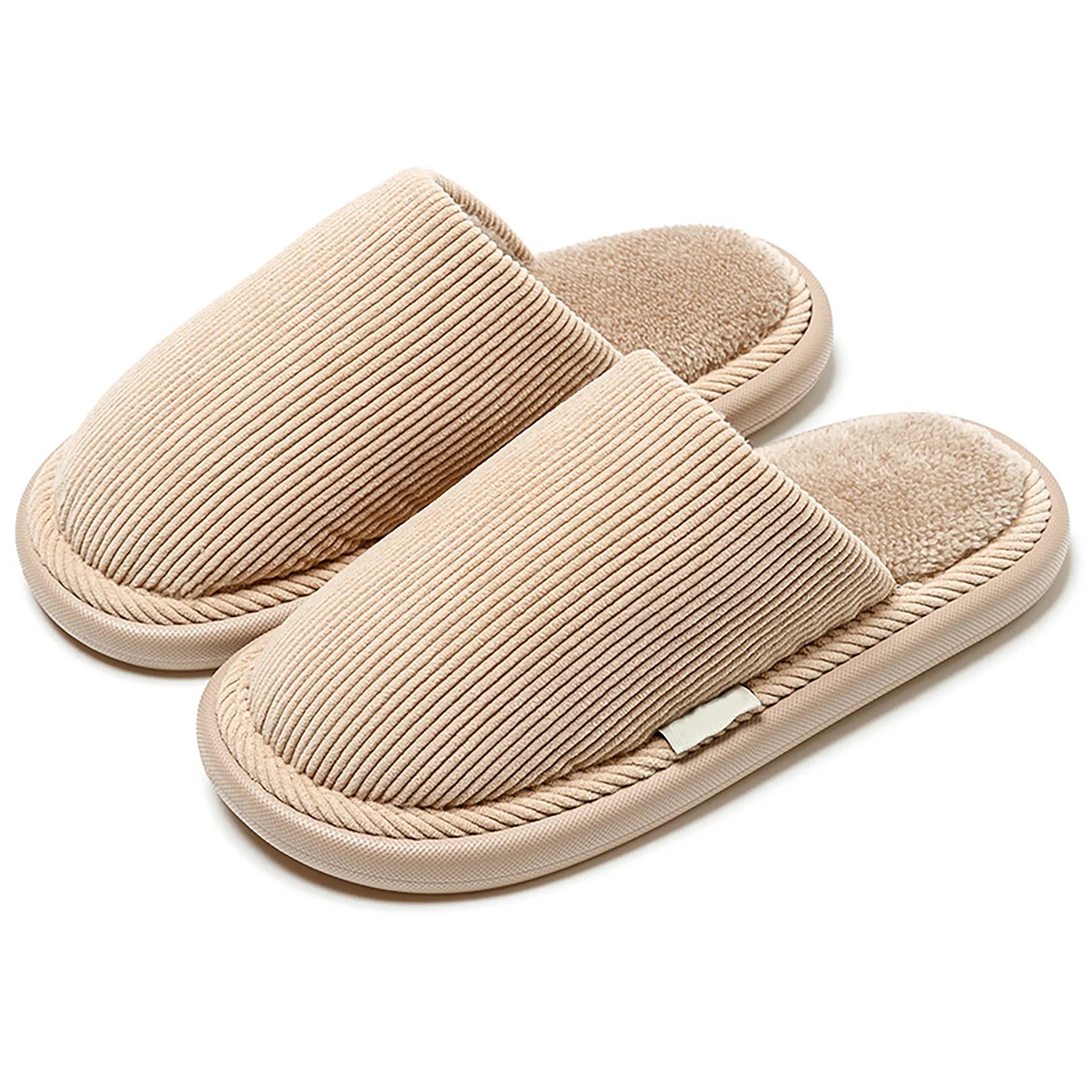 Plush Solid Color With Cotton Slippers 7