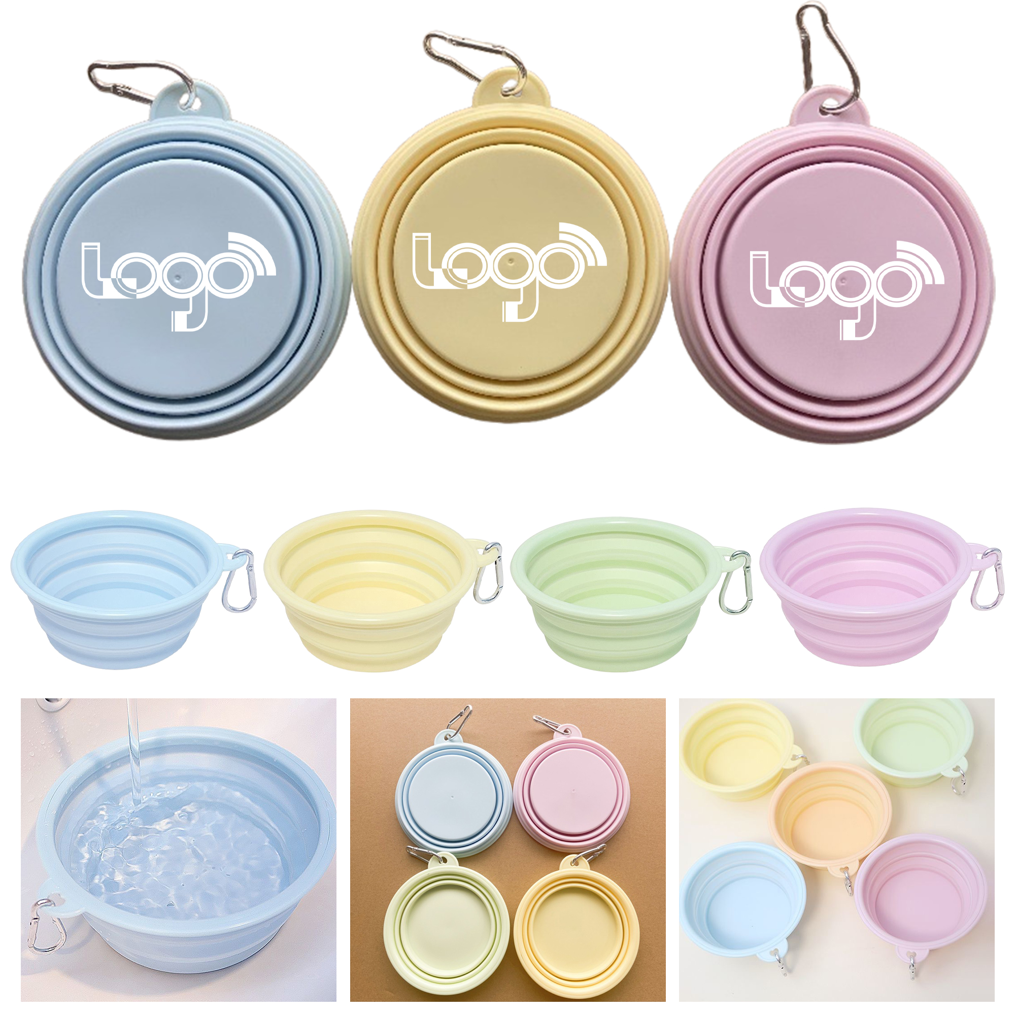 Portable Silicone Collapsible Pet Bowl for Food and Water 2