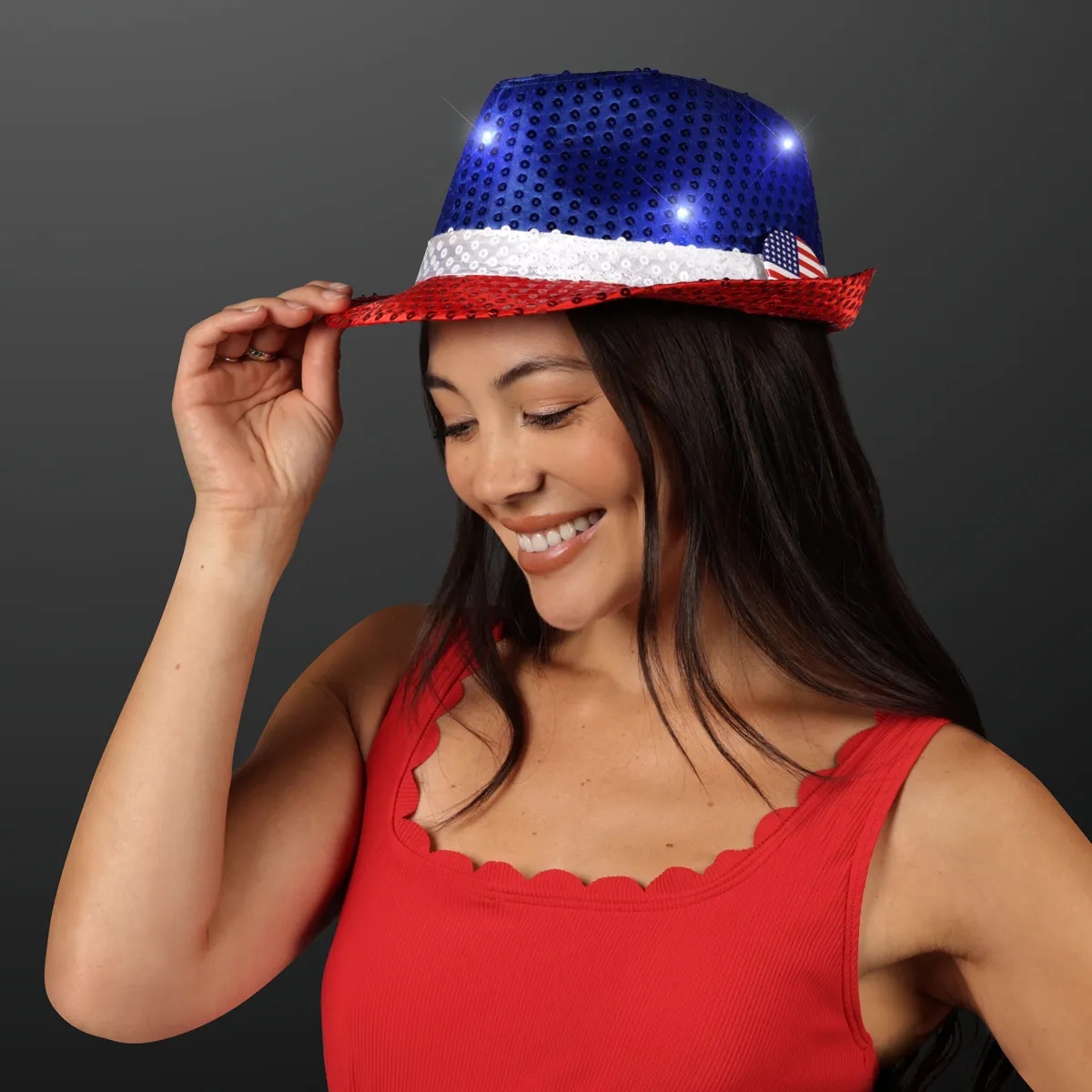 Shiny Colorful Fedora Hats with White Bands 6