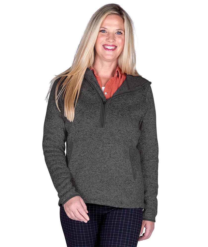 Women's Heathered Fleece Quarter Zip Hoodie