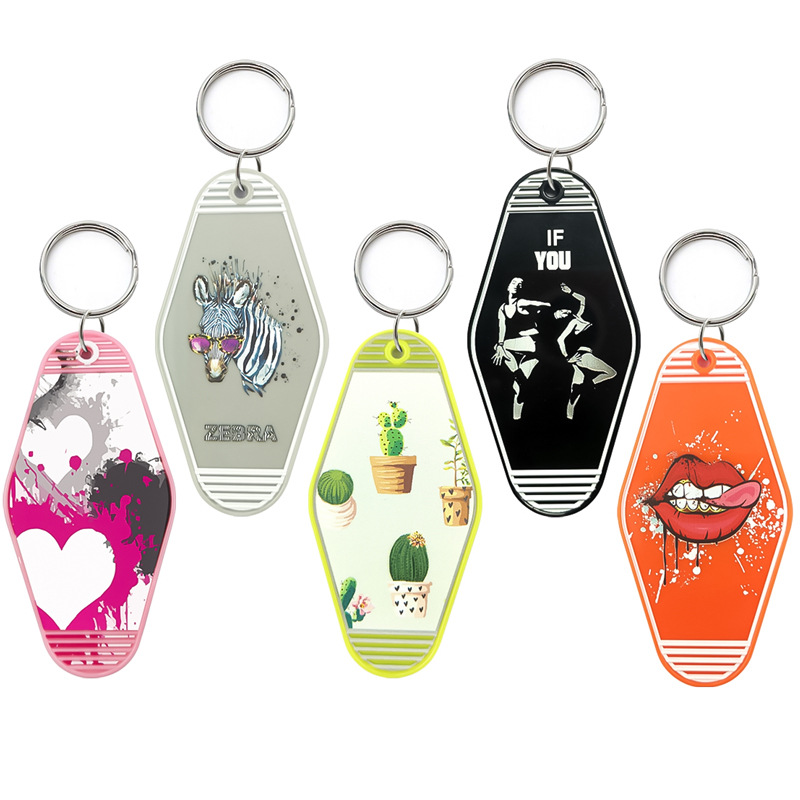 Travel Plastic Acrylic Vintage Motel Hotel Room Key Tag 6