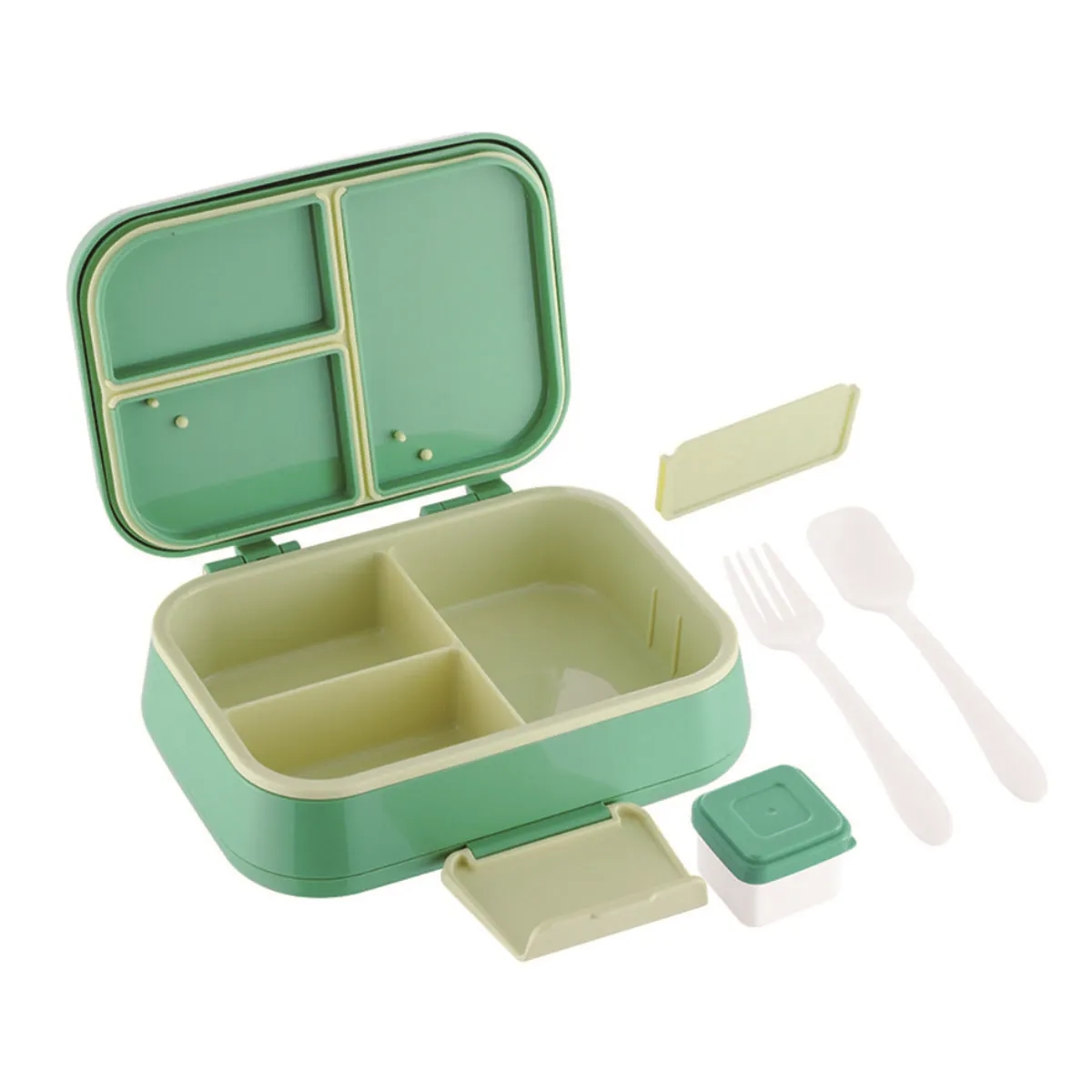 Reusable layered Compartment Food Lunch Box with cutlery 2