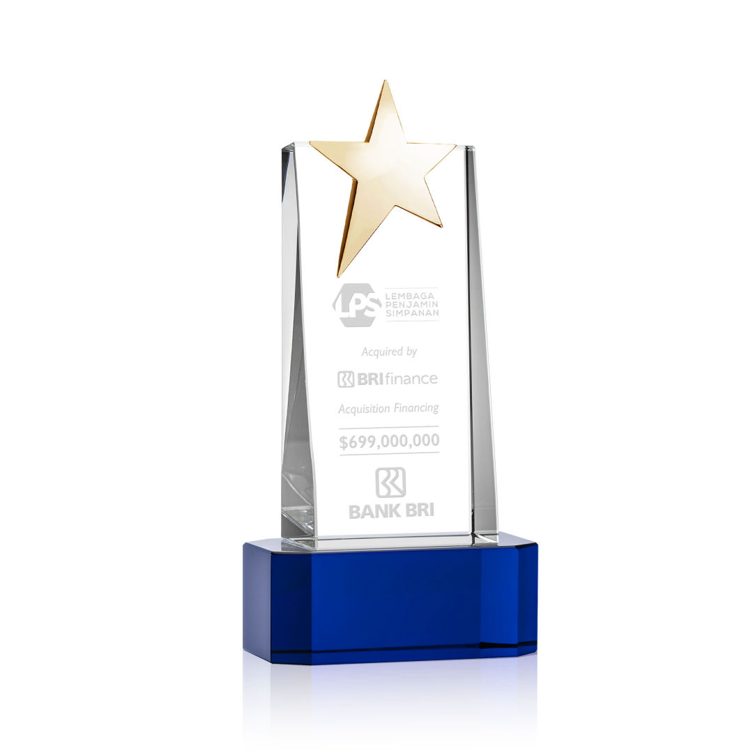 Fanshaw Gold Star Award on Base - Blue 4