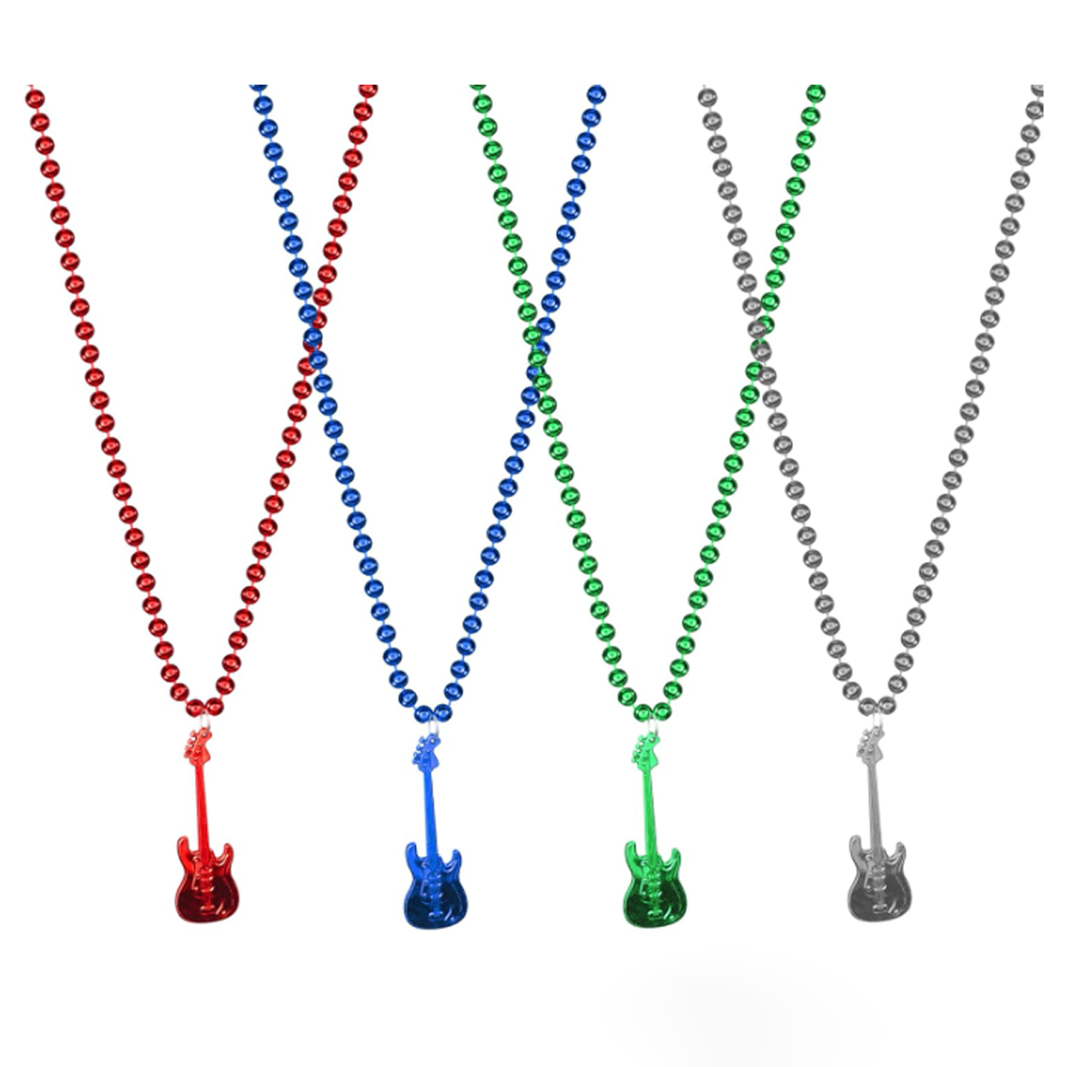 Multi colored electroplated guitar necklace bead chain 6