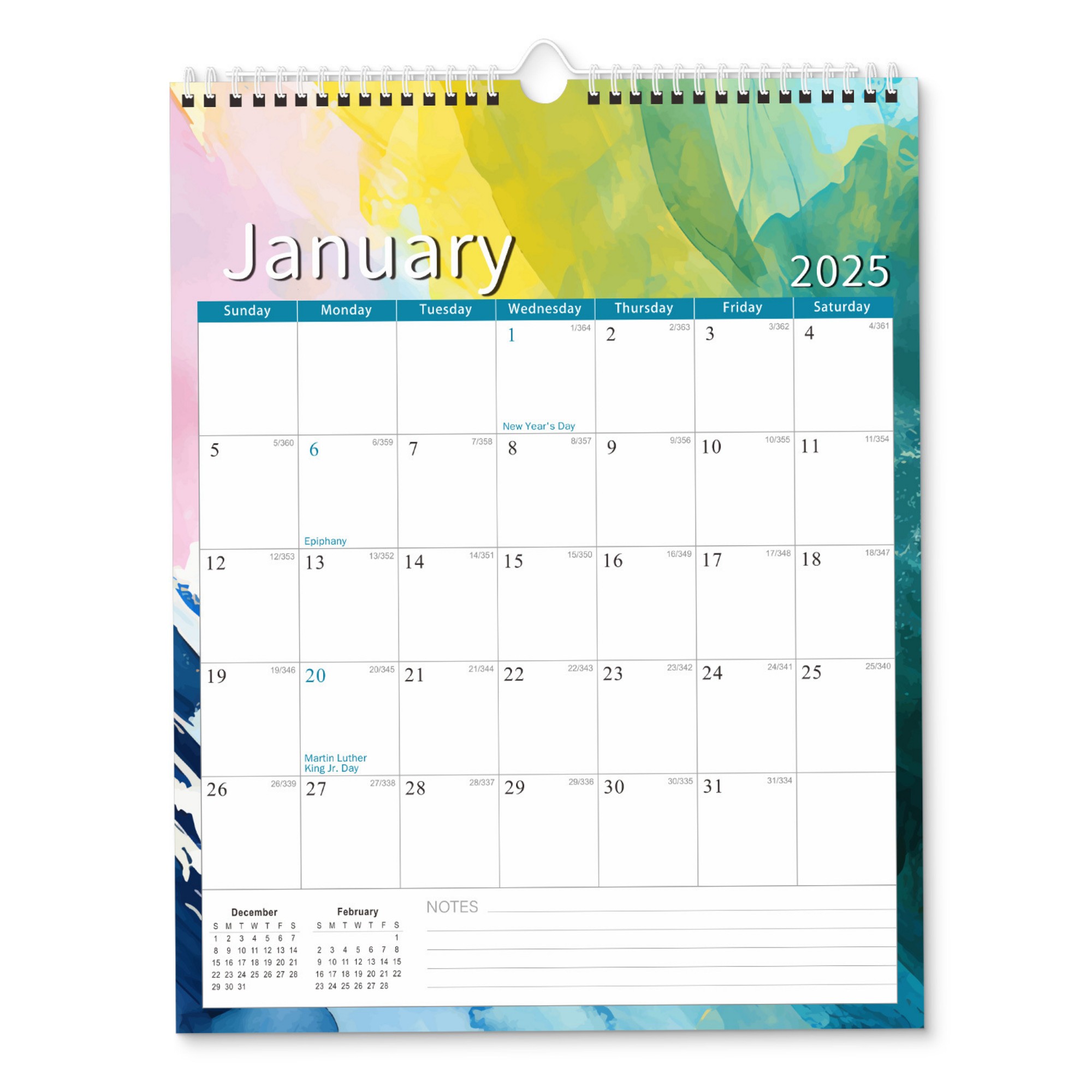 18 Months 14"*11" Wall Calendar From Jan 2025 To June 2026