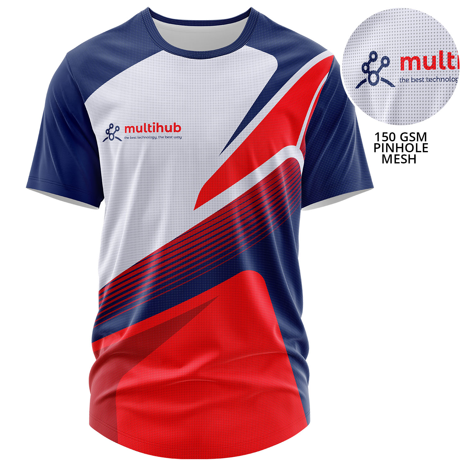 Unisex 150 GSM Pinhole Mesh Performance Sublimation Short Sleeve T-shirt 3
