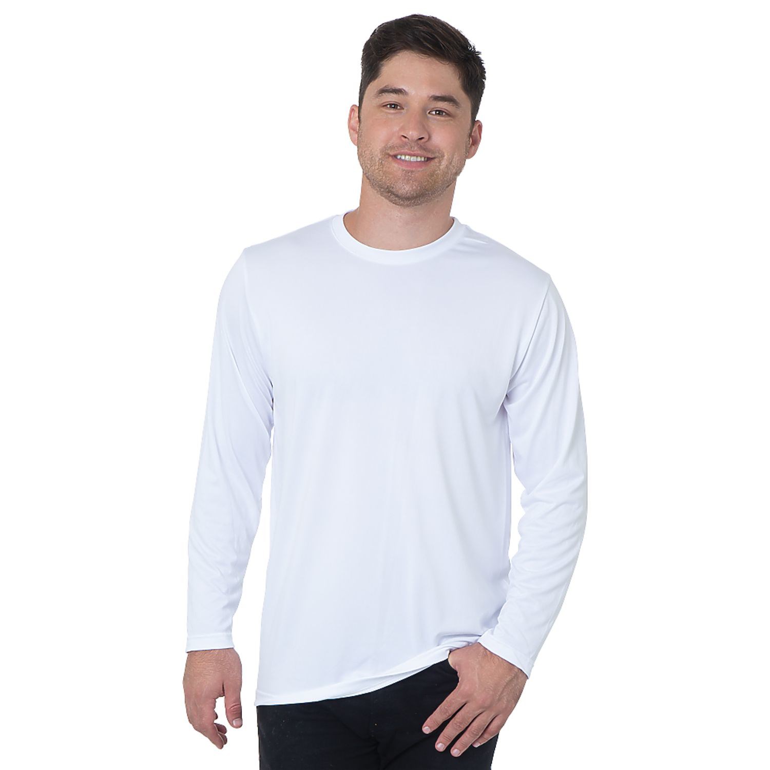 USA-Made 100% Poly Crew Performance Long Sleeve Tee 1