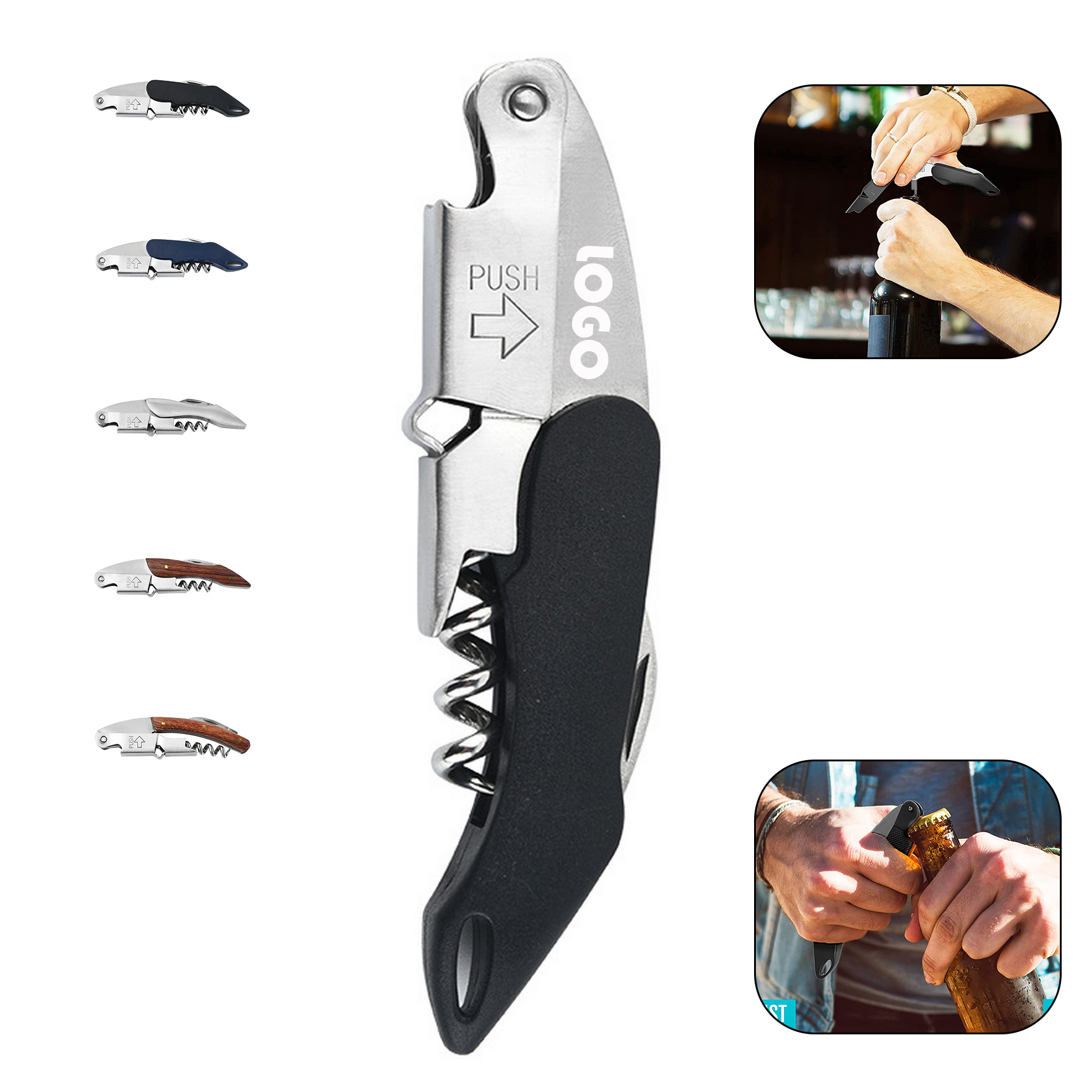 Wine Bottle Corkscrew With Knife And Cap Remover 1