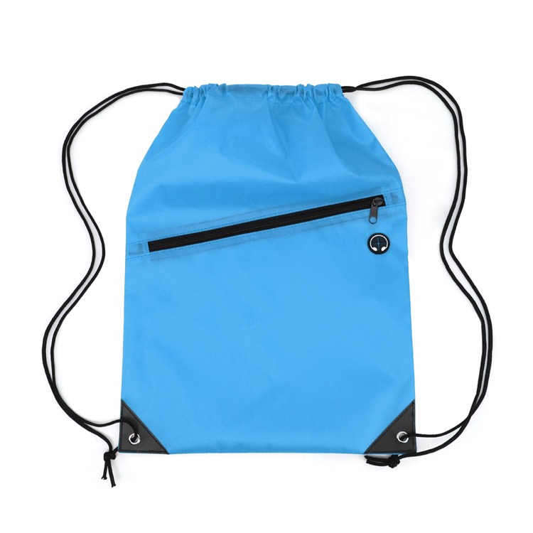 Drawstring Backpack with Front Zipper Pocket 24