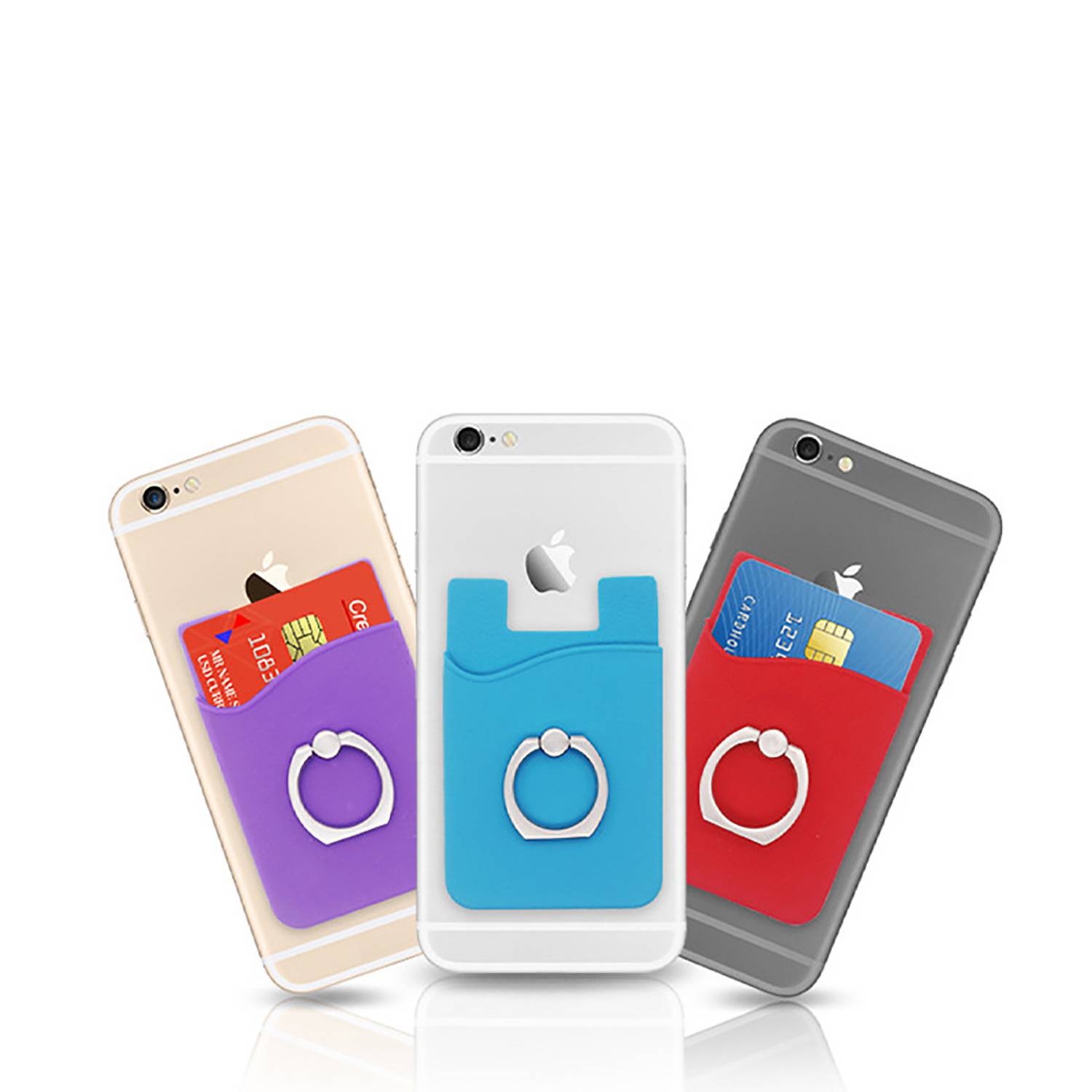 Silicone Card Holder with 360° Rotating Metal Ring 11