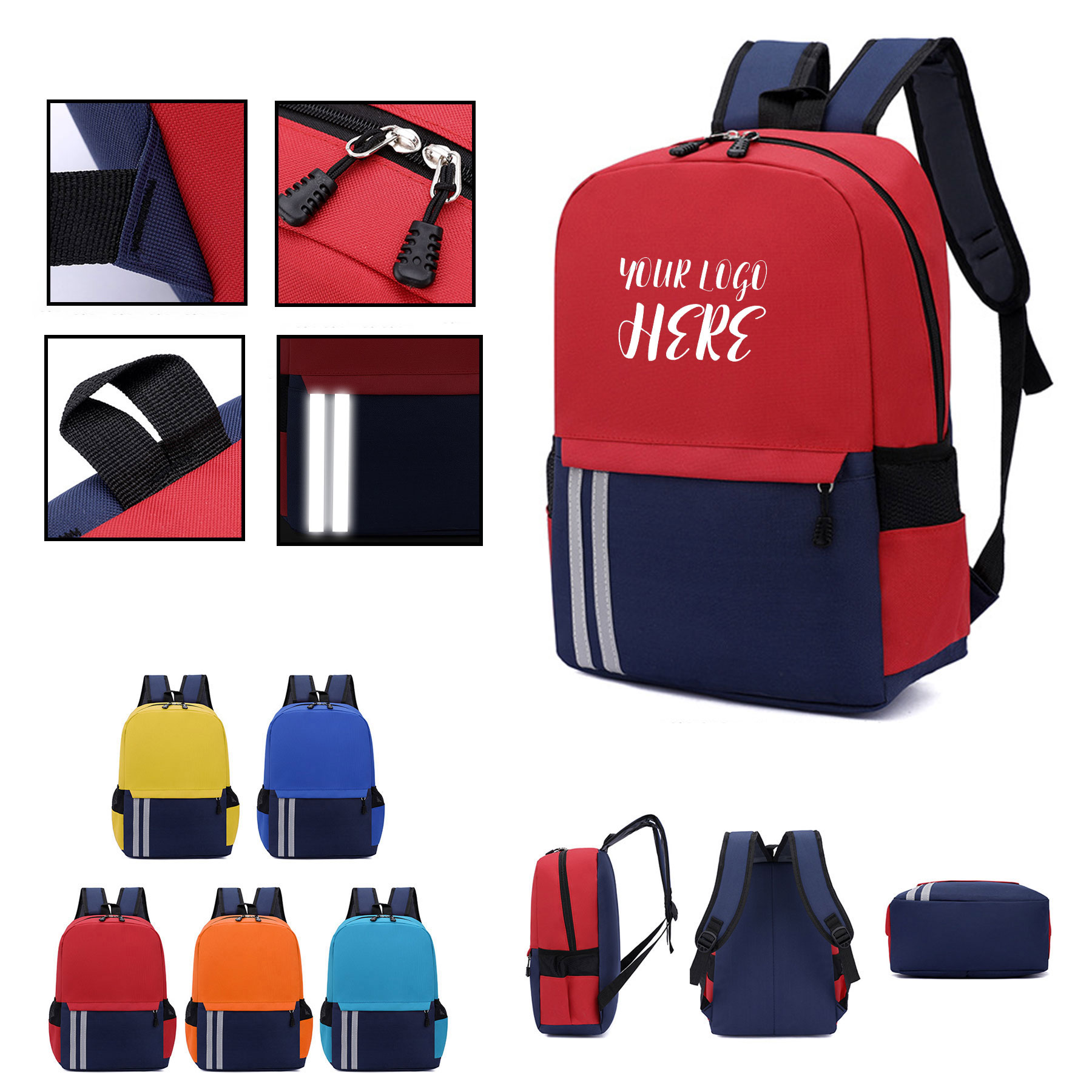 Reflective Kids Backpack With Side Pocket 2