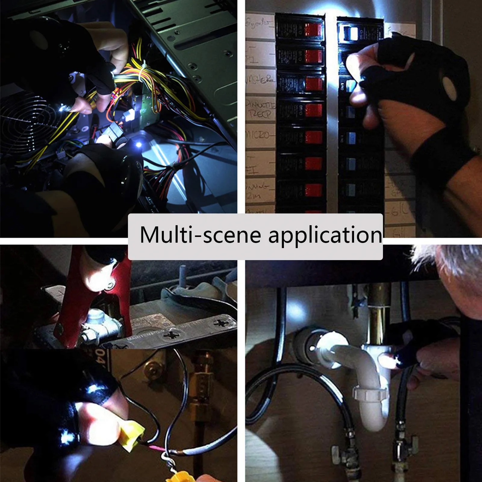 LED Practical Finger Flashlights Work Glove 6