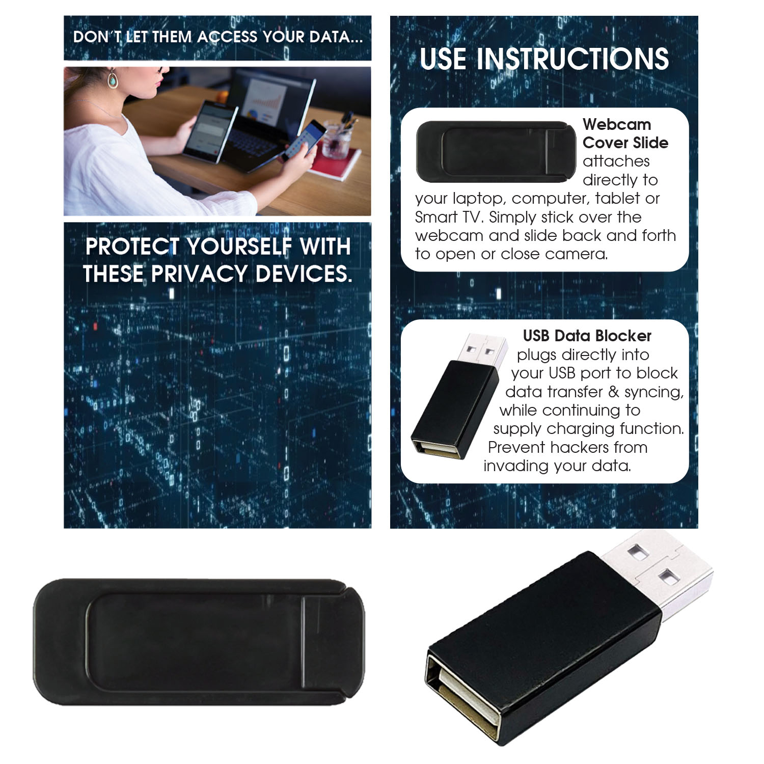 Data Blocker, Webcam Cover & 3x5 Backer Card 2