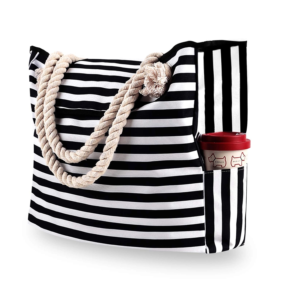 Large Sandproof Foldable Women Beach Tote Bag, custom tote bag with logo imprint 4